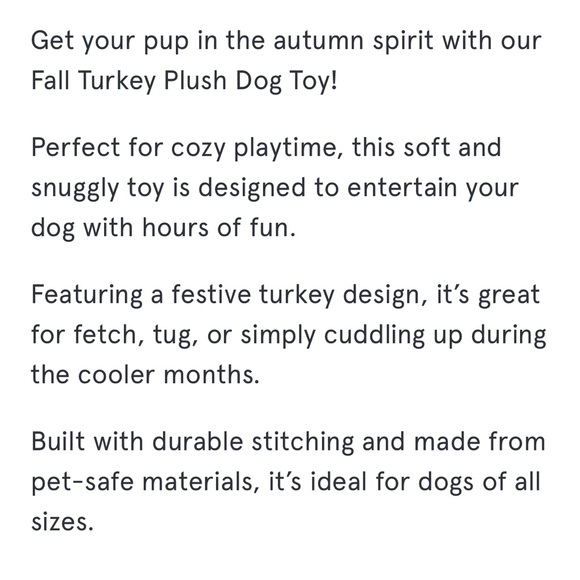 🆕 Dexy Paws Turkey Dog Toy - Picture 10 of 10